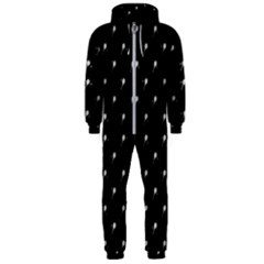 Black And White Tennis Motif Print Pattern Hooded Jumpsuit (men)  by dflcprintsclothing