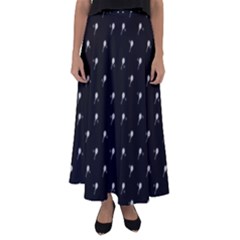 Black And White Tennis Motif Print Pattern Flared Maxi Skirt by dflcprintsclothing