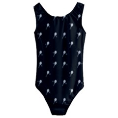 Black And White Tennis Motif Print Pattern Kids  Cut-out Back One Piece Swimsuit by dflcprintsclothing