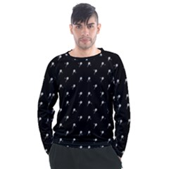 Black And White Tennis Motif Print Pattern Men s Long Sleeve Raglan Tee