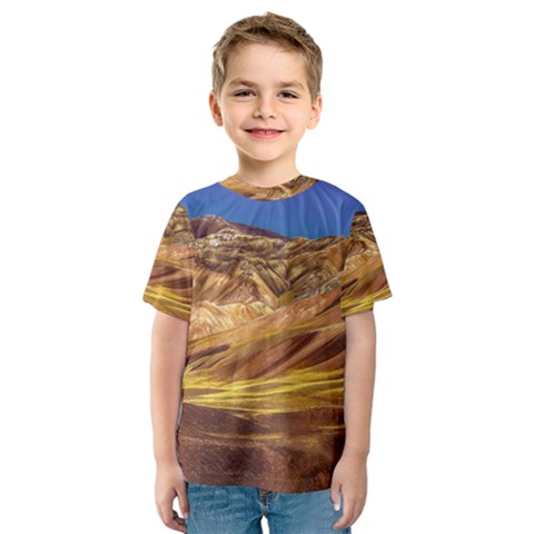 Colored Mountains Landscape, La Rioja, Argentina Kids  Sport Mesh Tee by dflcprintsclothing