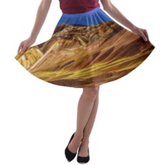 Colored Mountains Landscape, La Rioja, Argentina A-line Skater Skirt by dflcprintsclothing