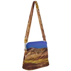 Colored Mountains Landscape, La Rioja, Argentina Zipper Messenger Bag by dflcprintsclothing