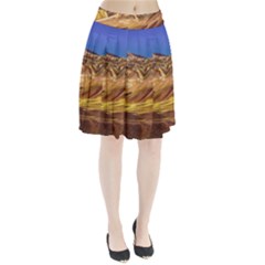 Colored Mountains Landscape, La Rioja, Argentina Pleated Skirt