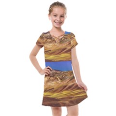 Colored Mountains Landscape, La Rioja, Argentina Kids  Cross Web Dress by dflcprintsclothing