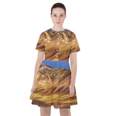 Colored Mountains Landscape, La Rioja, Argentina Sailor Dress by dflcprintsclothing