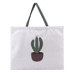 Cactus Zipper Large Tote Bag