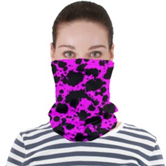 Bright Pink Leopard Style Paint Splash Funny Pattern Black And Pink Face Seamless Bandana (adult) by yoursparklingshop