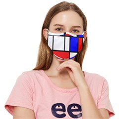 Piet Mondrian Style Red White Blue Yellow Style Geometric Shapes Fitted Cloth Face Mask (adult)