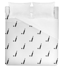 Black And White Cricket Sport Motif Print Pattern Duvet Cover (queen Size) by dflcprintsclothing