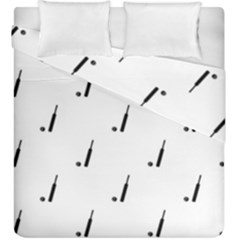 Black And White Cricket Sport Motif Print Pattern Duvet Cover Double Side (king Size) by dflcprintsclothing