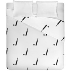 Black And White Cricket Sport Motif Print Pattern Duvet Cover Double Side (california King Size) by dflcprintsclothing