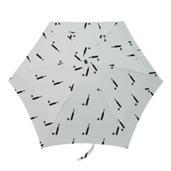 Black And White Cricket Sport Motif Print Pattern Mini Folding Umbrellas by dflcprintsclothing