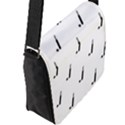 Black And White Cricket Sport Motif Print Pattern Flap Closure Messenger Bag (L) View2