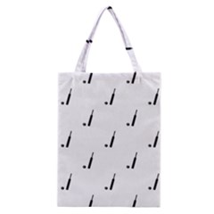 Black And White Cricket Sport Motif Print Pattern Classic Tote Bag