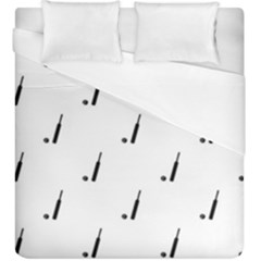 Black And White Cricket Sport Motif Print Pattern Duvet Cover (king Size) by dflcprintsclothing