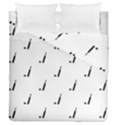 Black And White Cricket Sport Motif Print Pattern Duvet Cover Double Side (Queen Size) View1