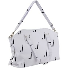 Black And White Cricket Sport Motif Print Pattern Canvas Crossbody Bag by dflcprintsclothing