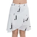 Black And White Cricket Sport Motif Print Pattern Chiffon Wrap Front Skirt View1