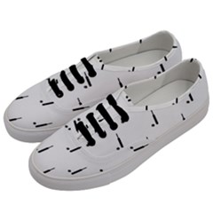 Black And White Cricket Sport Motif Print Pattern Men s Classic Low Top Sneakers by dflcprintsclothing