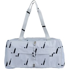 Black And White Cricket Sport Motif Print Pattern Multi Function Bag by dflcprintsclothing