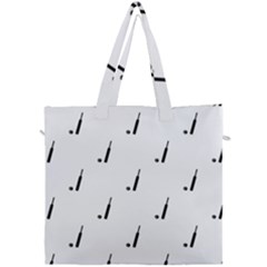 Black And White Cricket Sport Motif Print Pattern Canvas Travel Bag by dflcprintsclothing