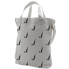 Black And White Cricket Sport Motif Print Pattern Canvas Messenger Bag