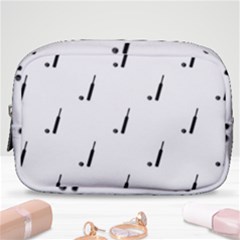 Black And White Cricket Sport Motif Print Pattern Make Up Pouch (small)