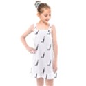 Black And White Cricket Sport Motif Print Pattern Kids  Overall Dress View1