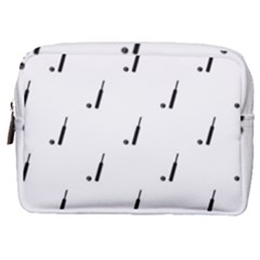 Black And White Cricket Sport Motif Print Pattern Make Up Pouch (medium) by dflcprintsclothing