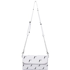 Black And White Cricket Sport Motif Print Pattern Mini Crossbody Handbag by dflcprintsclothing