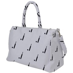 Black And White Cricket Sport Motif Print Pattern Duffel Travel Bag by dflcprintsclothing