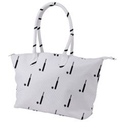 Black And White Cricket Sport Motif Print Pattern Canvas Shoulder Bag by dflcprintsclothing