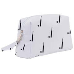 Black And White Cricket Sport Motif Print Pattern Wristlet Pouch Bag (large) by dflcprintsclothing