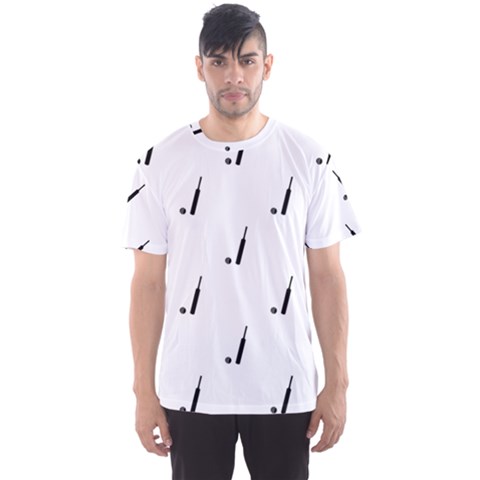 Black And White Cricket Sport Motif Print Pattern Men s Sport Mesh Tee by dflcprintsclothing