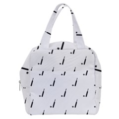 Black And White Cricket Sport Motif Print Pattern Boxy Hand Bag by dflcprintsclothing