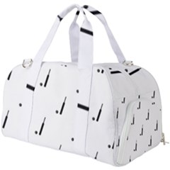 Black And White Cricket Sport Motif Print Pattern Burner Gym Duffel Bag by dflcprintsclothing