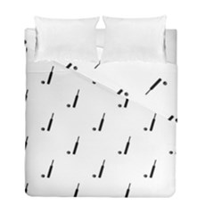 Black And White Cricket Sport Motif Print Pattern Duvet Cover Double Side (full/ Double Size) by dflcprintsclothing