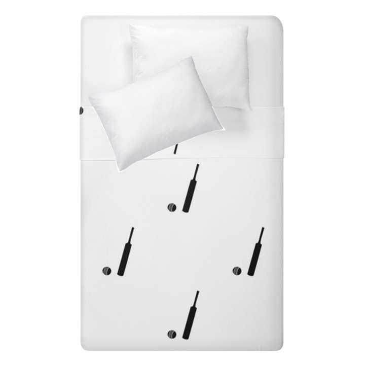 Black And White Cricket Sport Motif Print Pattern Duvet Cover Double Side (Single Size)