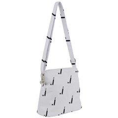 Black And White Cricket Sport Motif Print Pattern Zipper Messenger Bag by dflcprintsclothing