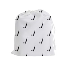 Black And White Cricket Sport Motif Print Pattern Drawstring Pouch (xl) by dflcprintsclothing