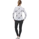 Black And White Cricket Sport Motif Print Pattern Women s Pique Long Sleeve Tee View2