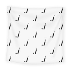 Black And White Cricket Sport Motif Print Pattern Square Tapestry (large)