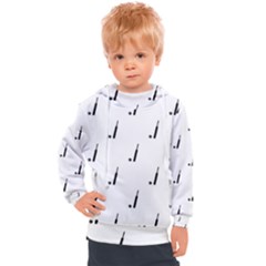 Black And White Cricket Sport Motif Print Pattern Kids  Hooded Pullover by dflcprintsclothing