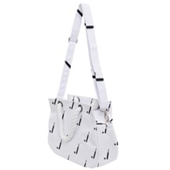 Black And White Cricket Sport Motif Print Pattern Rope Handles Shoulder Strap Bag by dflcprintsclothing