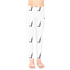 Black And White Cricket Sport Motif Print Pattern Kids  Leggings