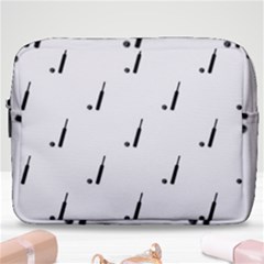 Black And White Cricket Sport Motif Print Pattern Make Up Pouch (large) by dflcprintsclothing