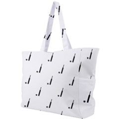 Black And White Cricket Sport Motif Print Pattern Simple Shoulder Bag by dflcprintsclothing