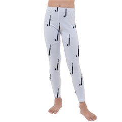 Black And White Cricket Sport Motif Print Pattern Kids  Lightweight Velour Leggings by dflcprintsclothing