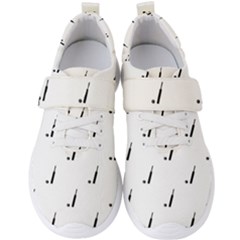 Black And White Cricket Sport Motif Print Pattern Men s Velcro Strap Shoes by dflcprintsclothing